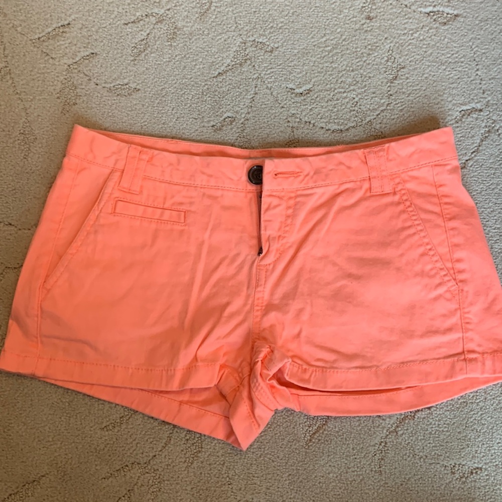 Express bright coral shorts